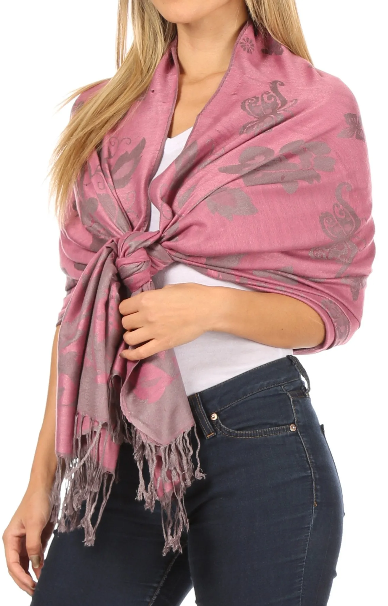 Sakkas Tawny Reversible Butterfly Pashmina/ Shawl/ Wrap/ Stole