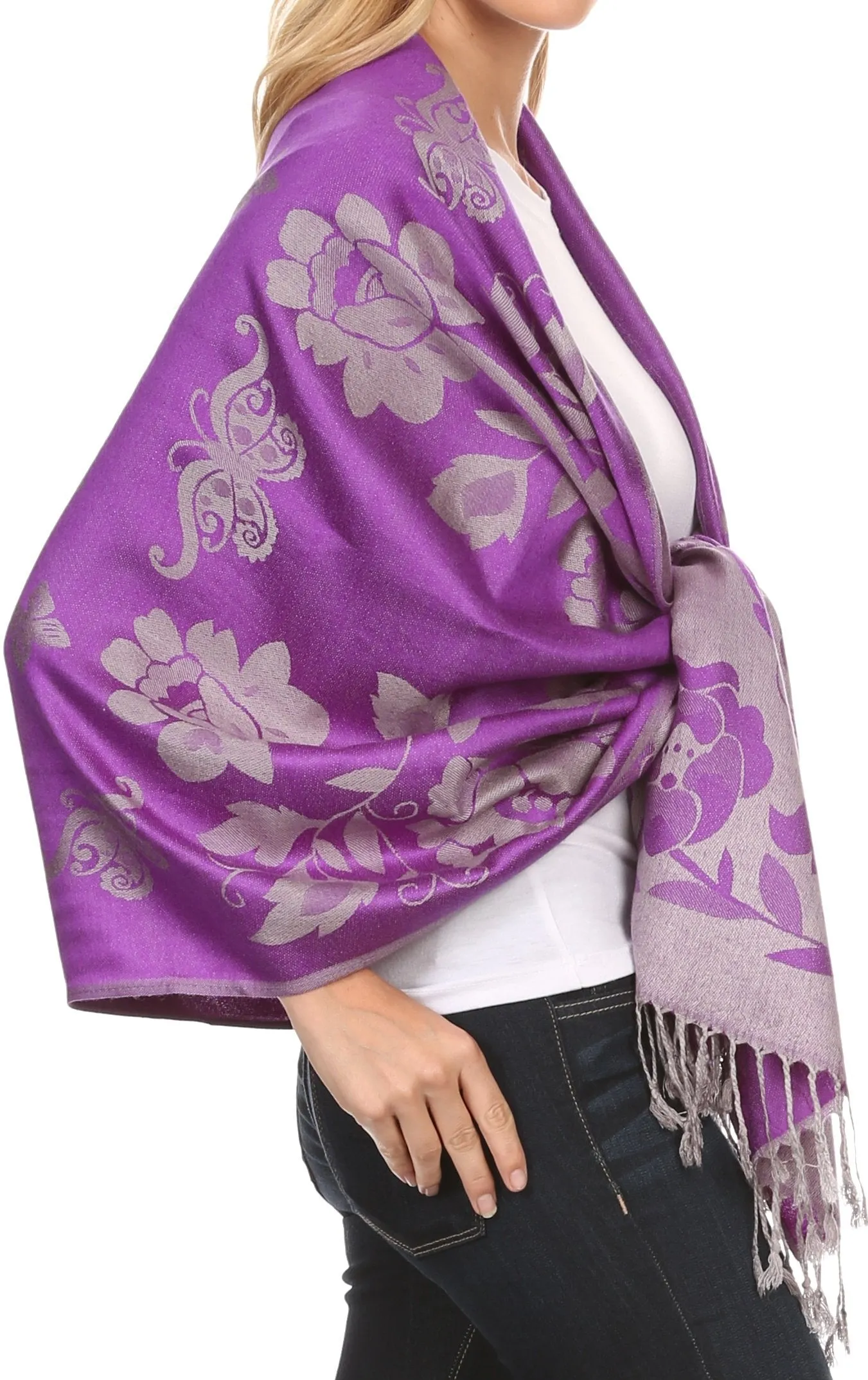 Sakkas Tawny Reversible Butterfly Pashmina/ Shawl/ Wrap/ Stole