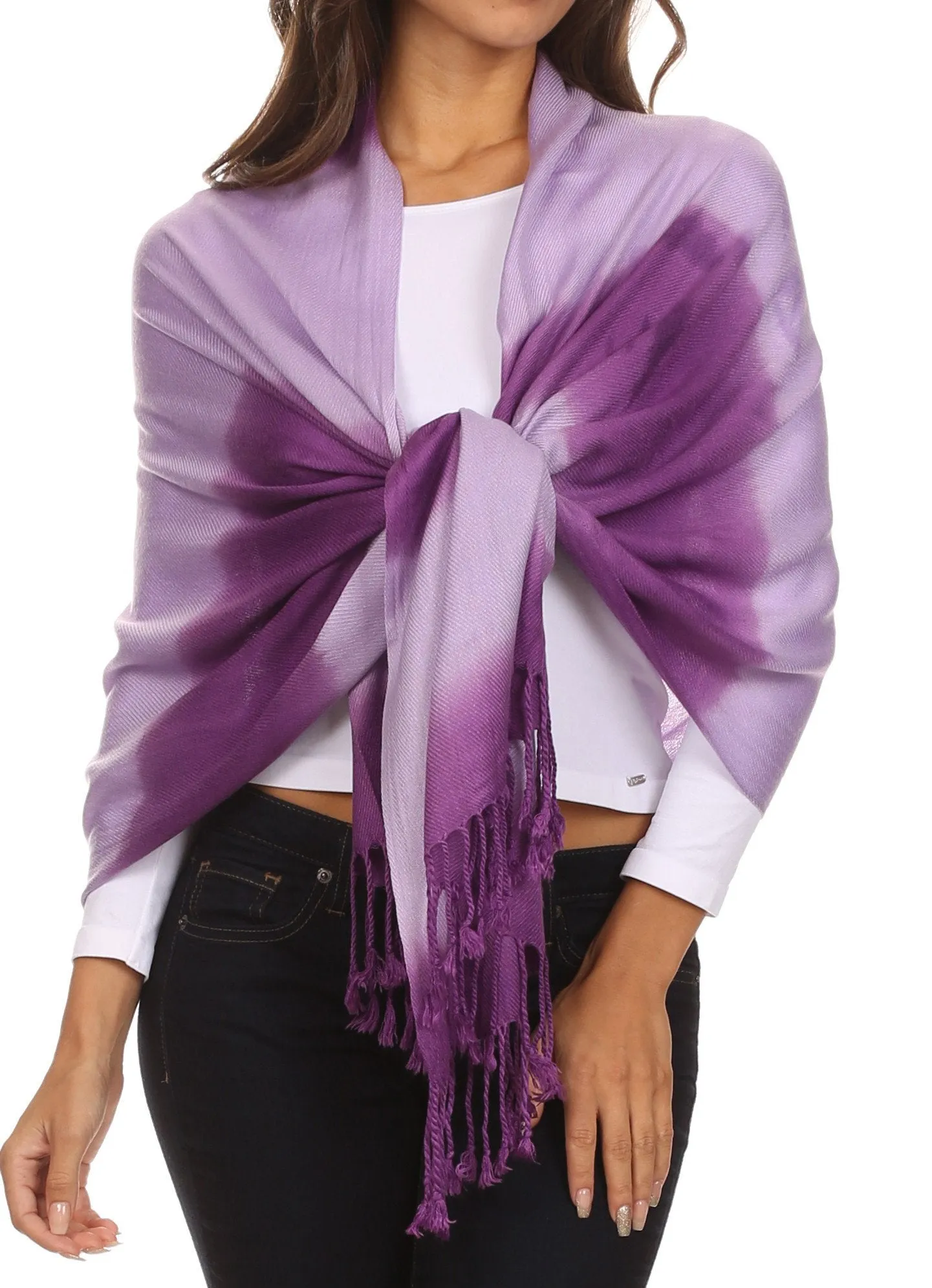 Sakkas Vicki Trendy Ombre Stripe Tie Dye Pashmina/ Shawl/ Wrap/ Stole