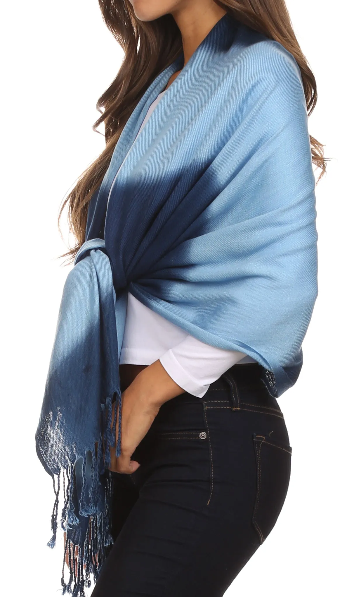 Sakkas Vicki Trendy Ombre Stripe Tie Dye Pashmina/ Shawl/ Wrap/ Stole