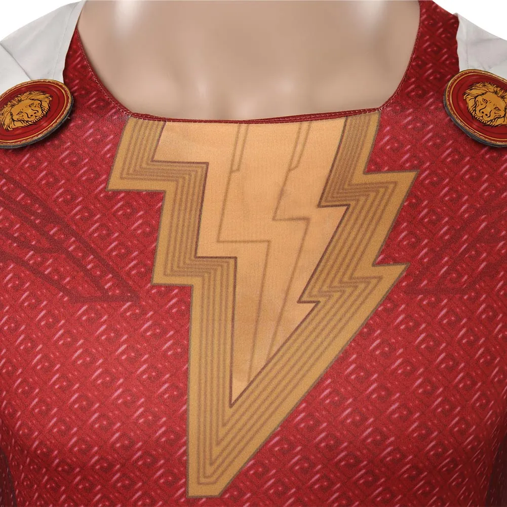 Shazam! Fury of the Gods-Shazam Cosplay Costume Jumpsuit Halloween Carnival Disguise Suit