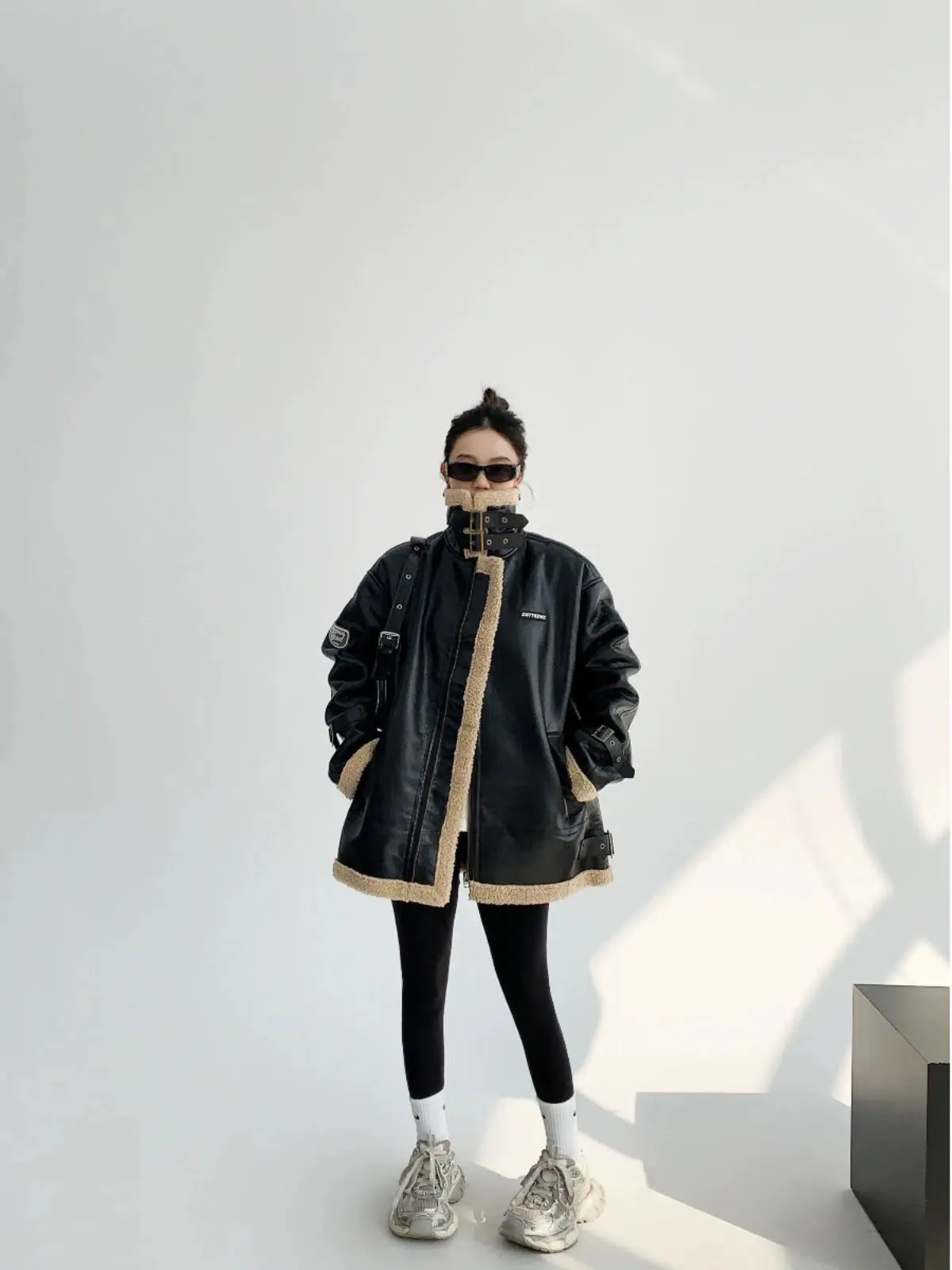 Shearling Lined Oversized Coat