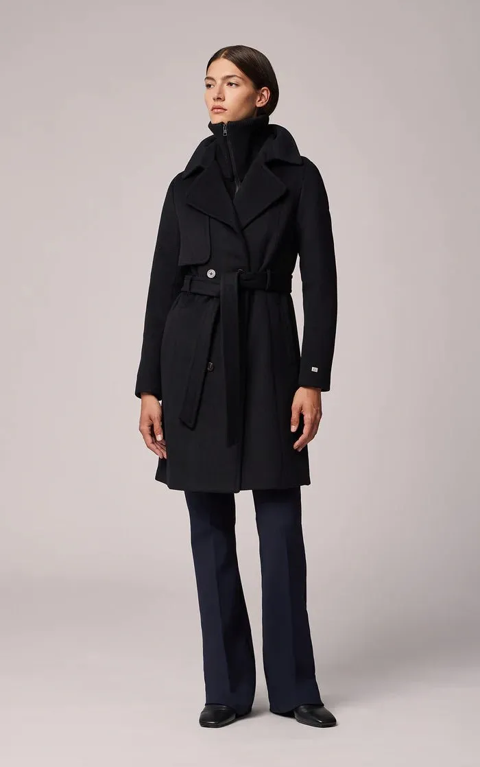 SOIA&KYO FABIANNE-C - Semi-Fitted Classic Wool Coat With Removable Bib