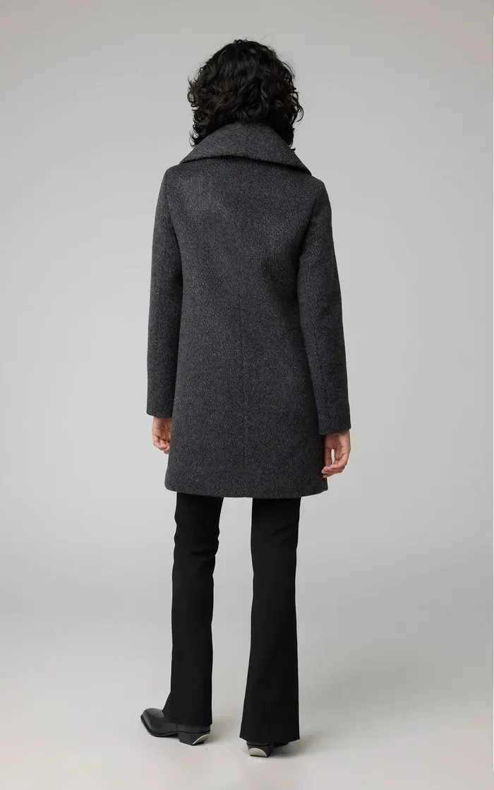 SOIA&KYO LOLLI - Straight-Fit Novelty Wool Coat With Leather bib