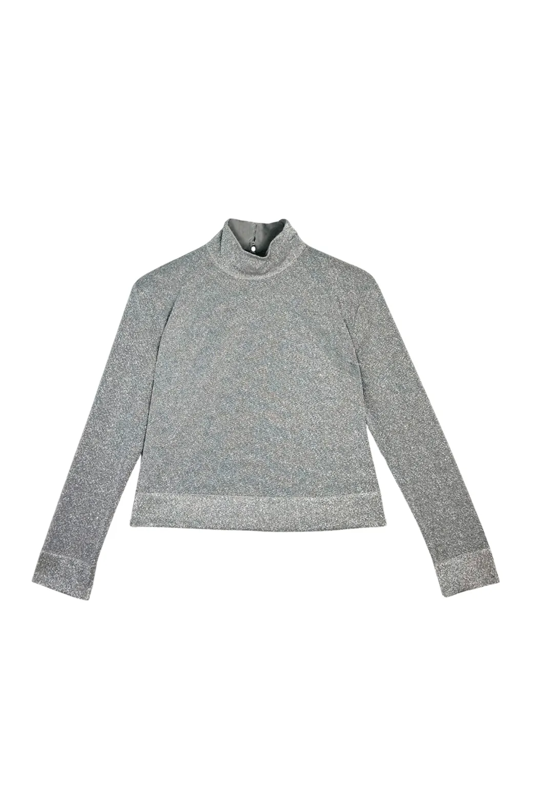 Sparkle Turtleneck Long Sleeve - Silver