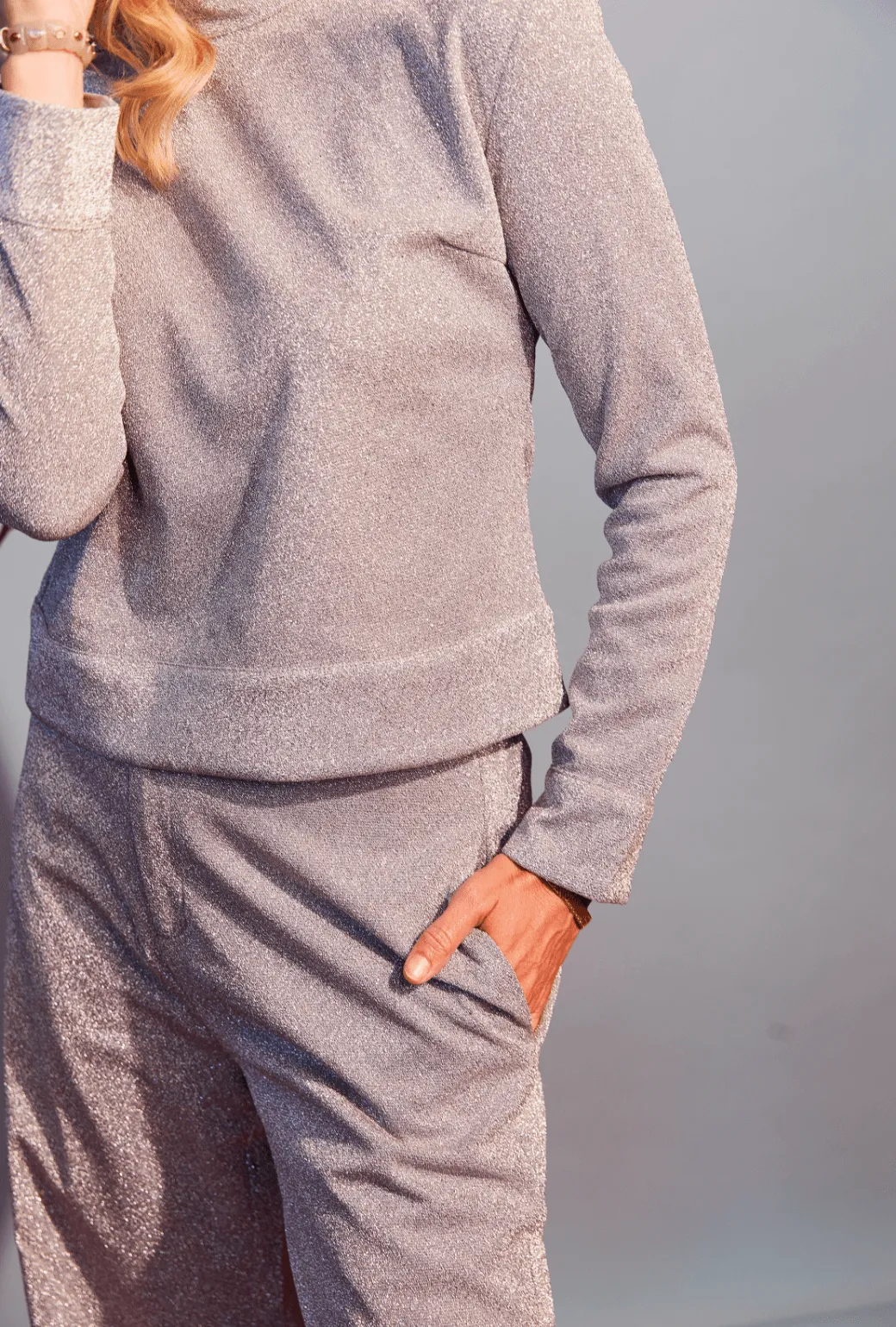 Sparkle Turtleneck Long Sleeve - Silver