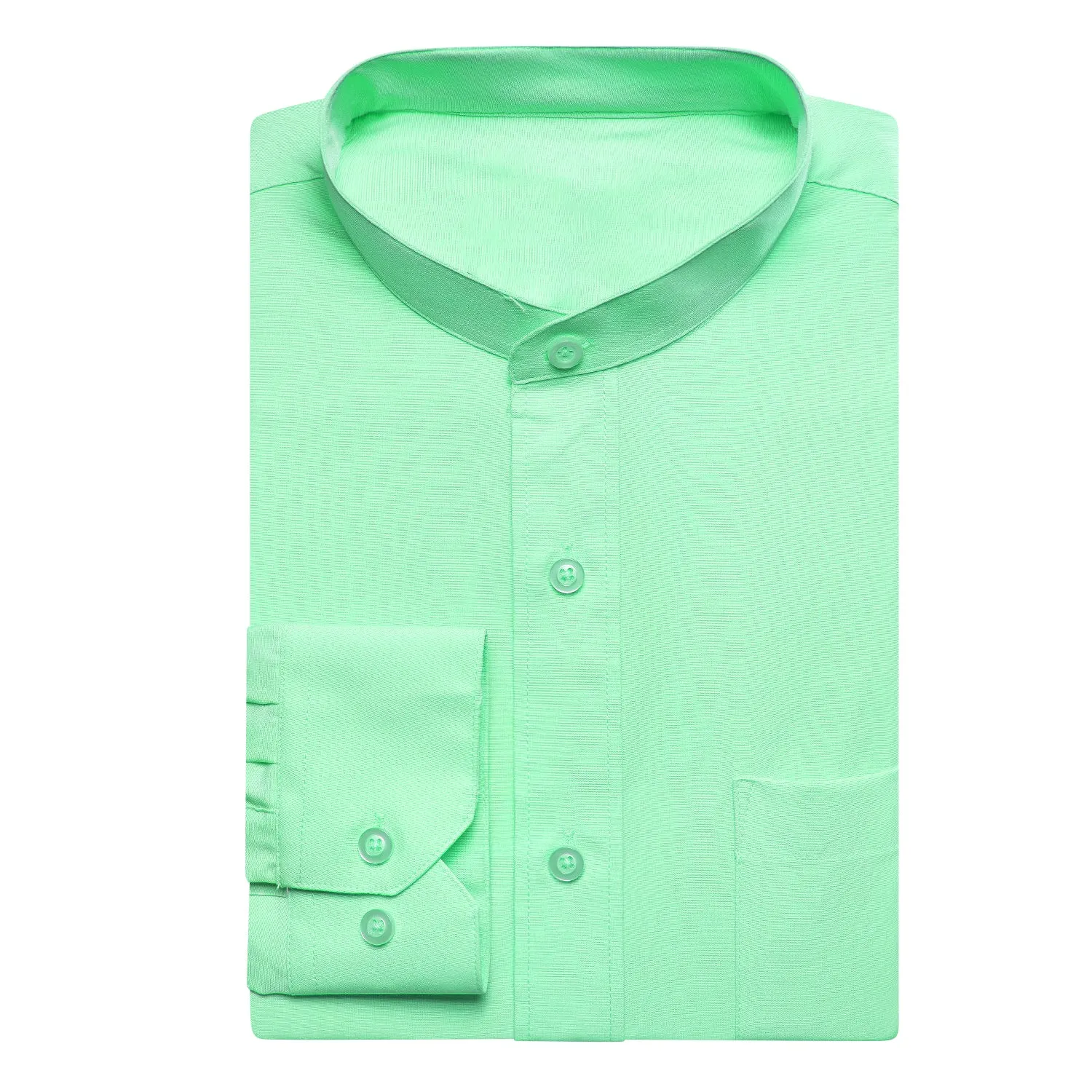 Spring Green Solid Men's Long Sleeve Business Shirt