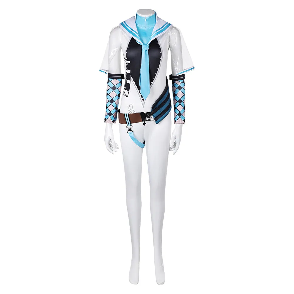 Stellar Blade Eve Women White Blue Combat Suit Party Carnival Halloween Cosplay Costume