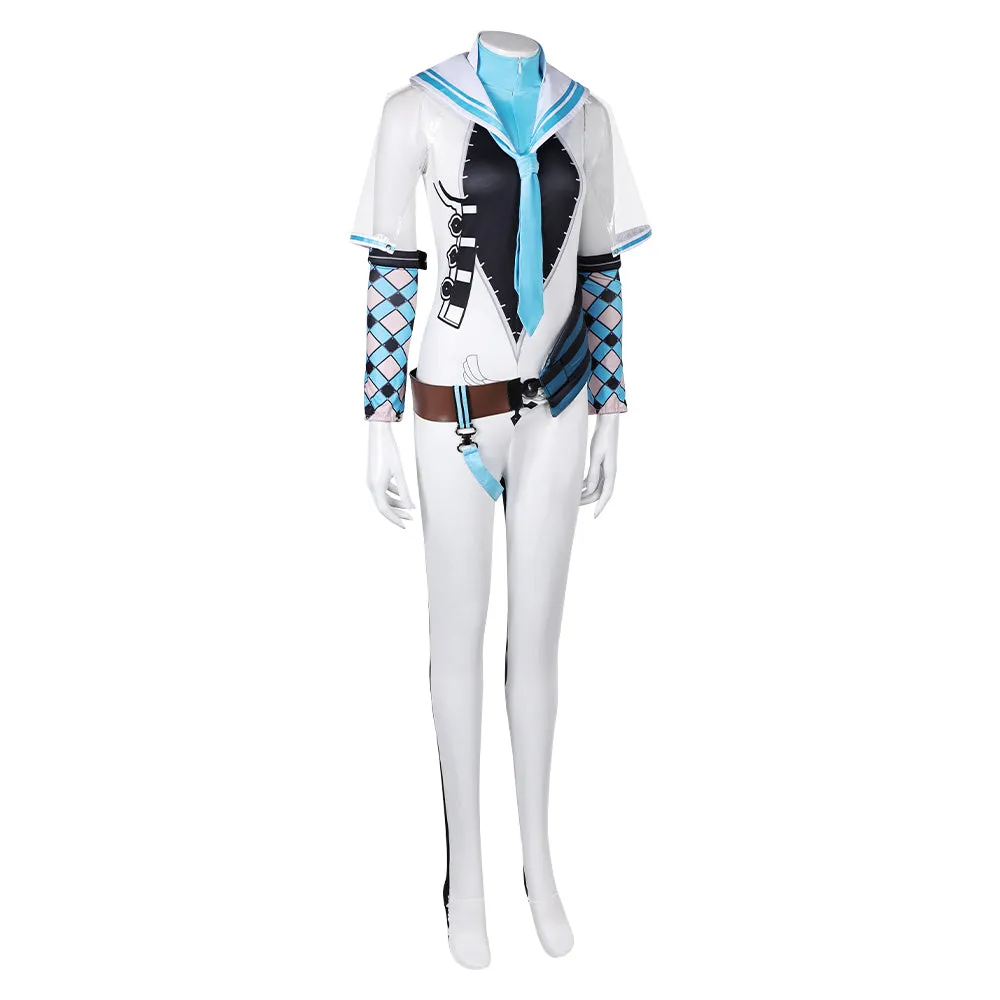 Stellar Blade Eve Women White Blue Combat Suit Party Carnival Halloween Cosplay Costume