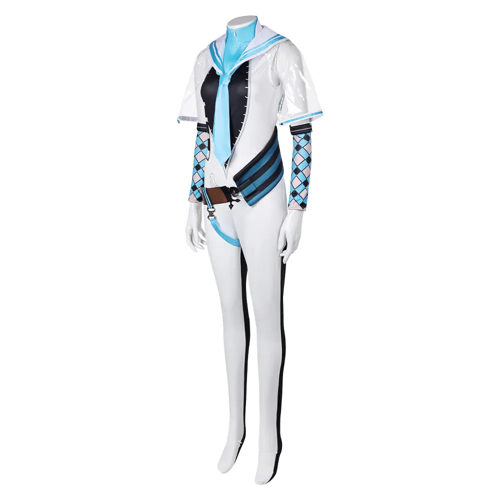 Stellar Blade Eve Women White Blue Combat Suit Party Carnival Halloween Cosplay Costume