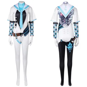 Stellar Blade Eve Women White Blue Combat Suit Party Carnival Halloween Cosplay Costume