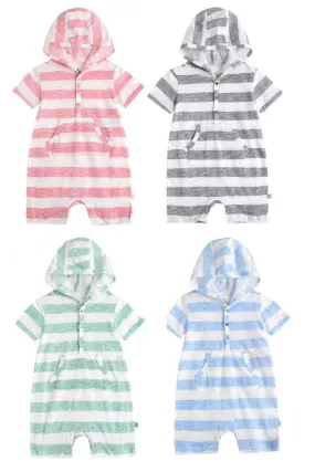 Striped Baby Hoodie Romper