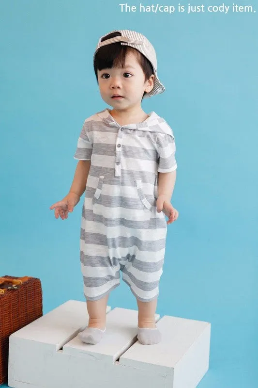 Striped Baby Hoodie Romper