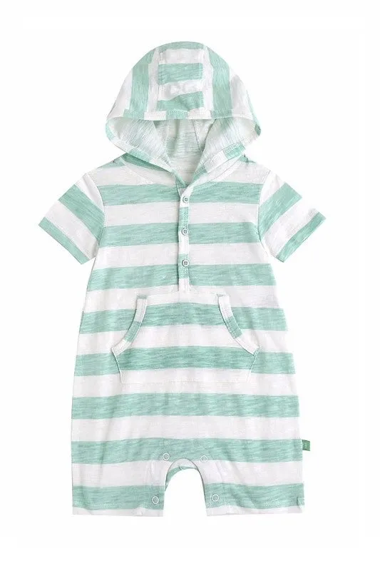 Striped Baby Hoodie Romper