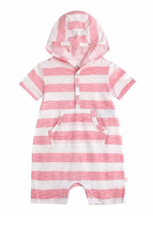 Striped Baby Hoodie Romper