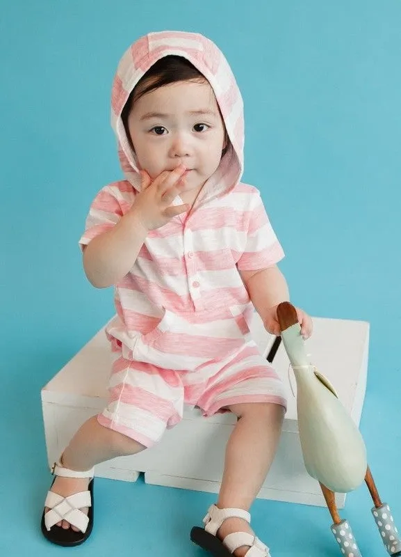 Striped Baby Hoodie Romper