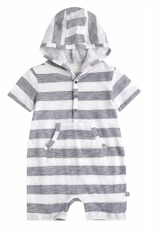 Striped Baby Hoodie Romper