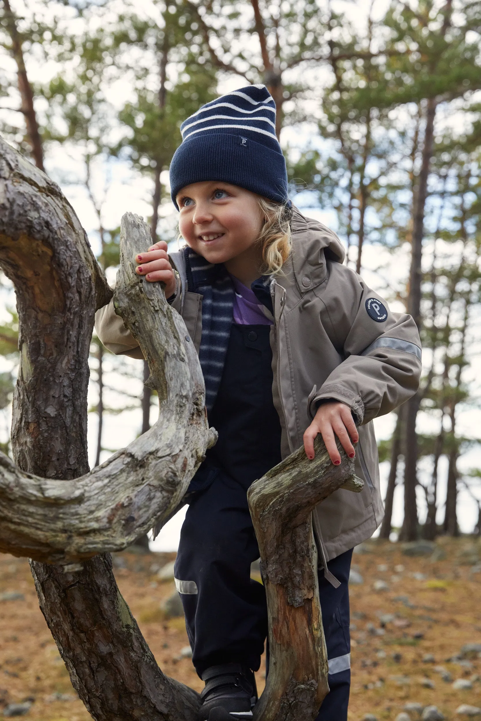 Striped Ribbed Kids Beanie Hat