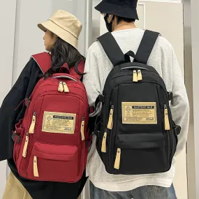 Student Backpack Simple Fashion Middle School Student Trendy Cool Schoolbag Men and Women Large Capacity Casual Trend High School Student Backpack