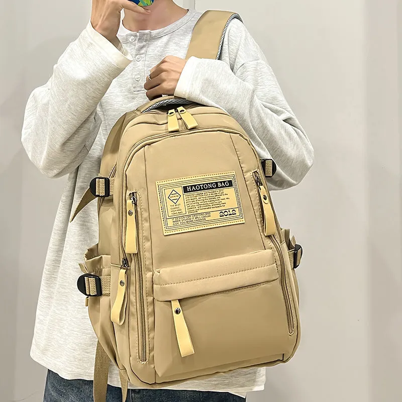 Student Backpack Simple Fashion Middle School Student Trendy Cool Schoolbag Men and Women Large Capacity Casual Trend High School Student Backpack