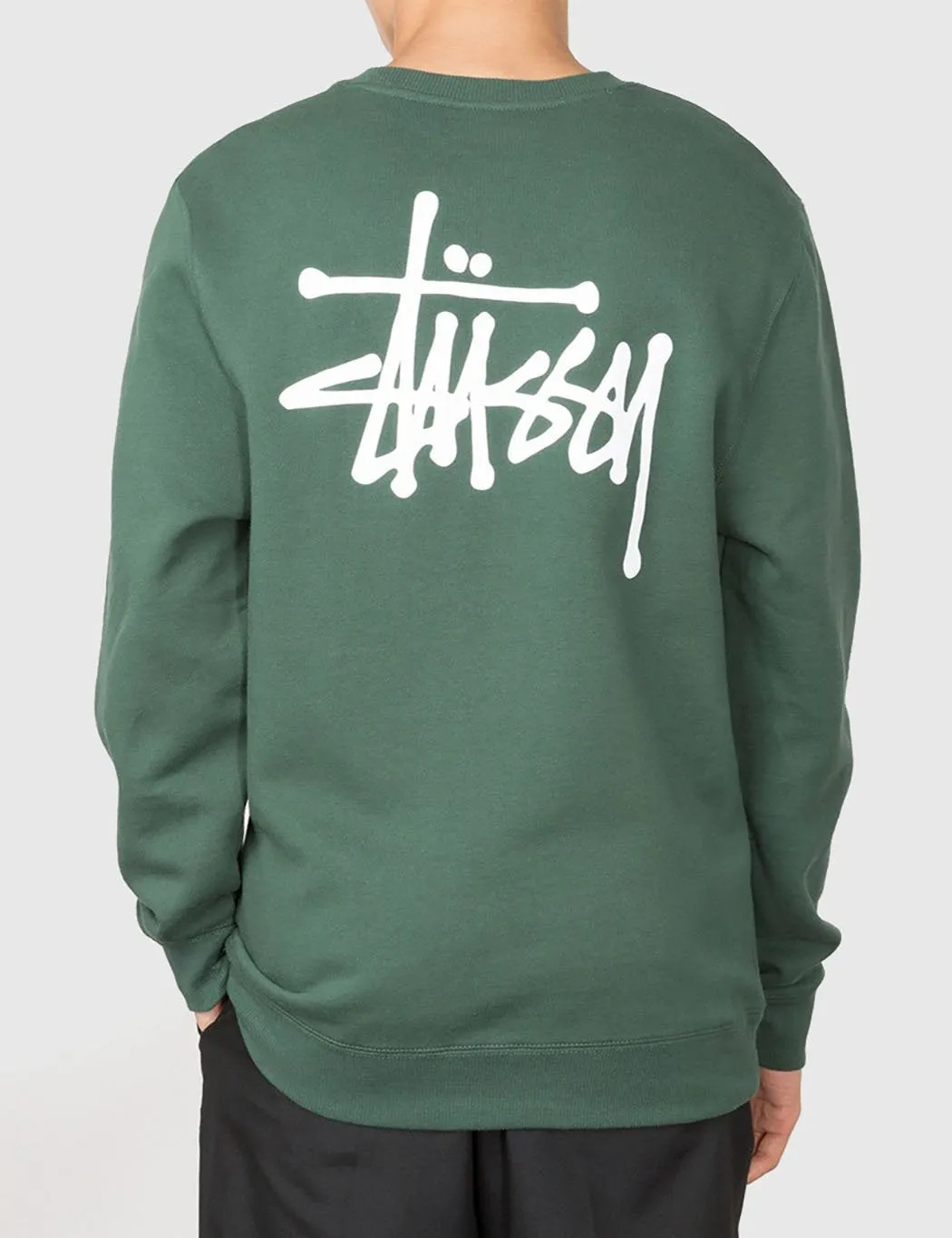 Stussy Basic Sweatshirt - Dark Forest Green