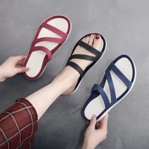 Summer New Soft Bottom Outdoor Sandals Trendy Beach Slippers Women's Stylish Casual Shoes Pullover Slippers