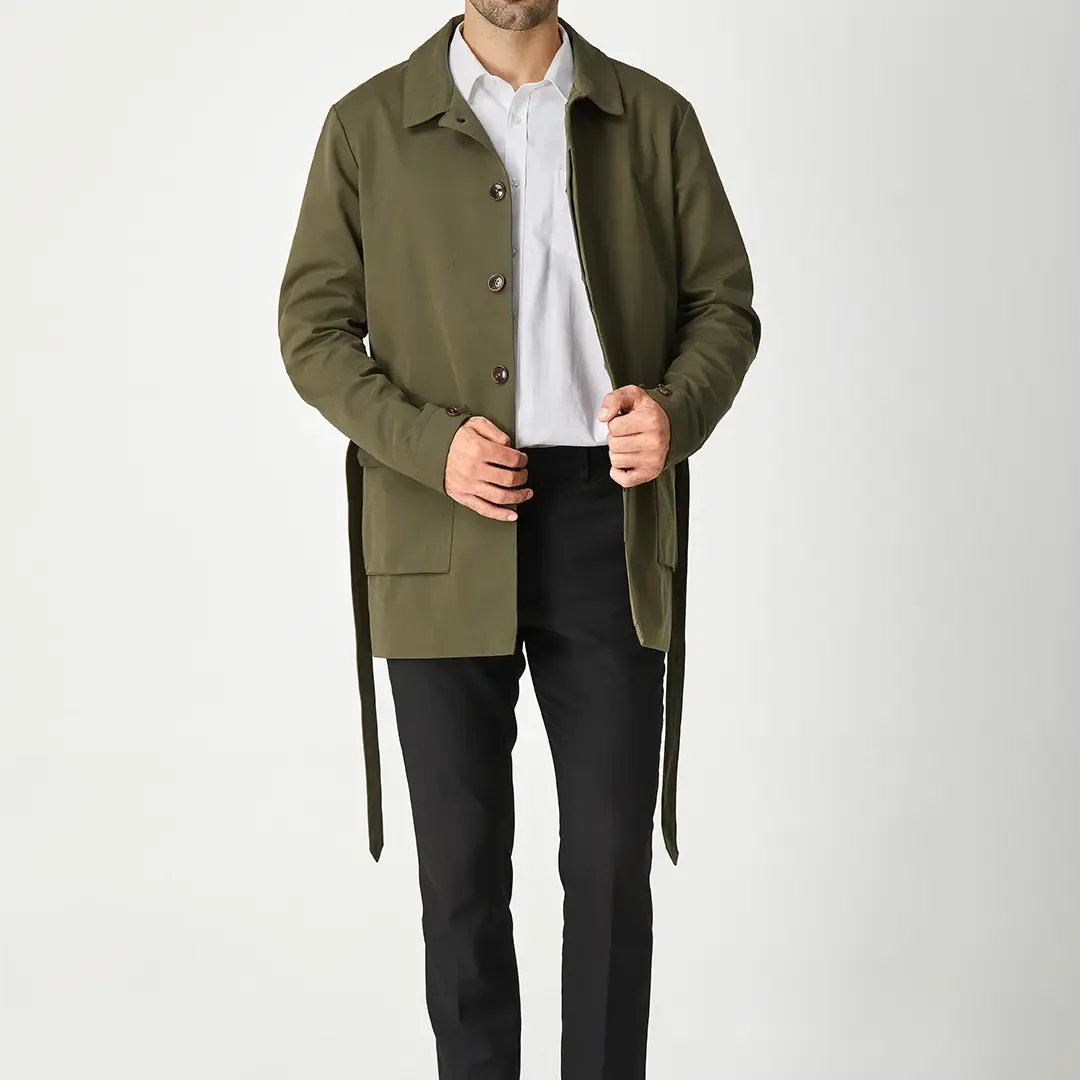 THE GREEN MONACO II SHORT TRENCH COAT