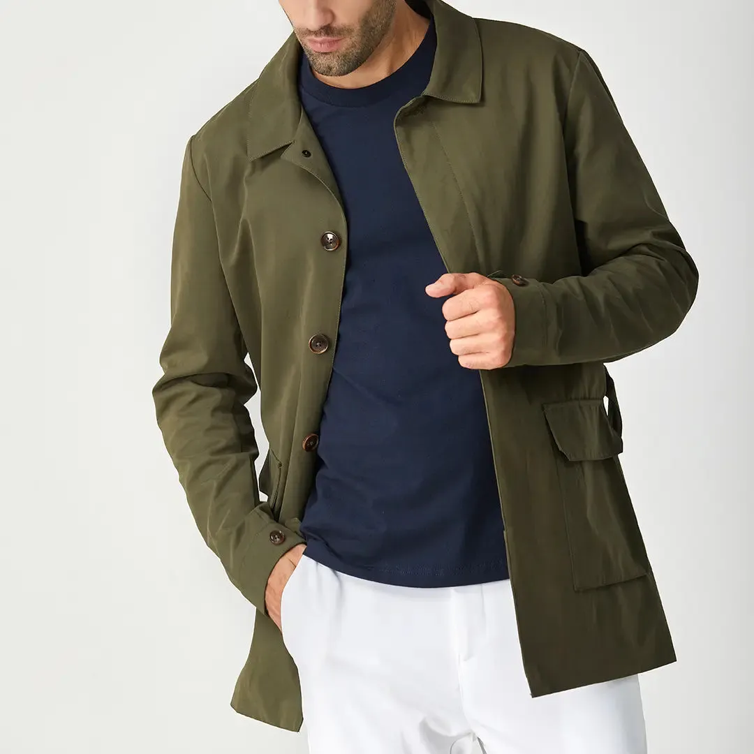 THE GREEN MONACO II SHORT TRENCH COAT