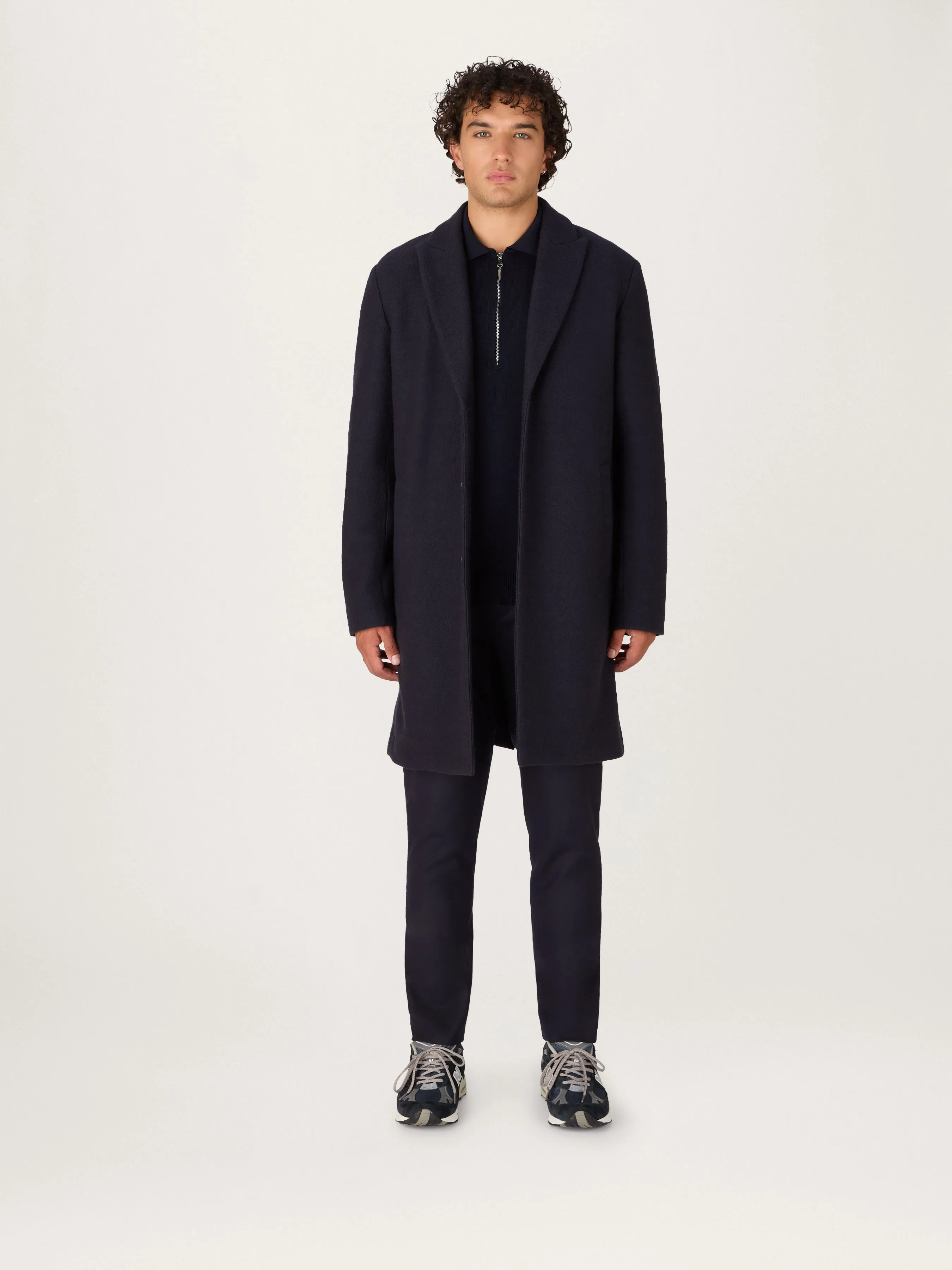 The Jersey Wool Coat || Navy | LESTRANGE