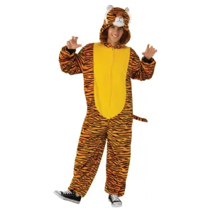 Tiger Furry Onesie Costume-Adult