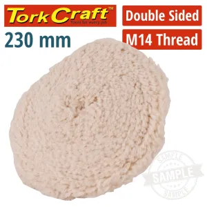 TORK CRAFT DOUBLE SIDED WOOL BUFF 9' 230MM WITH M14 THREAD MM DS9