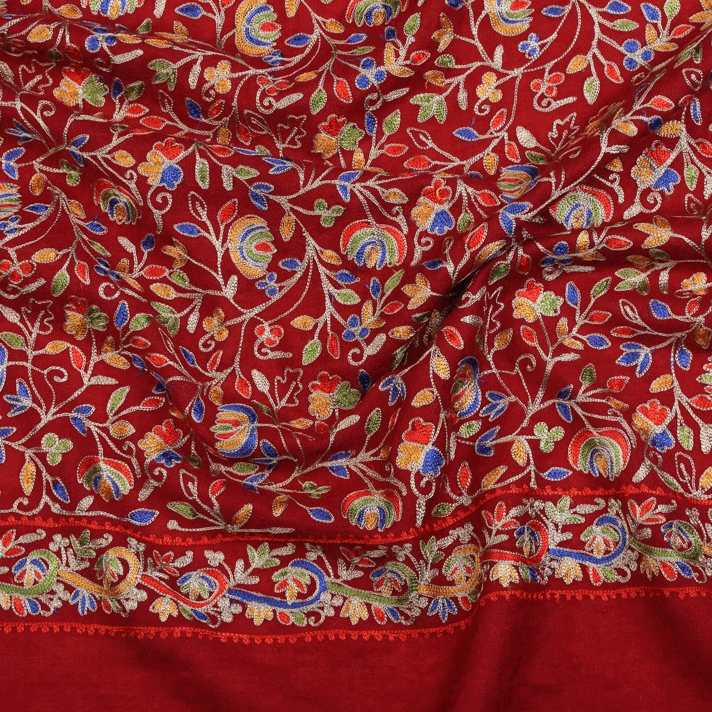 Tripti Floral Embroidered Cashmere Shawl