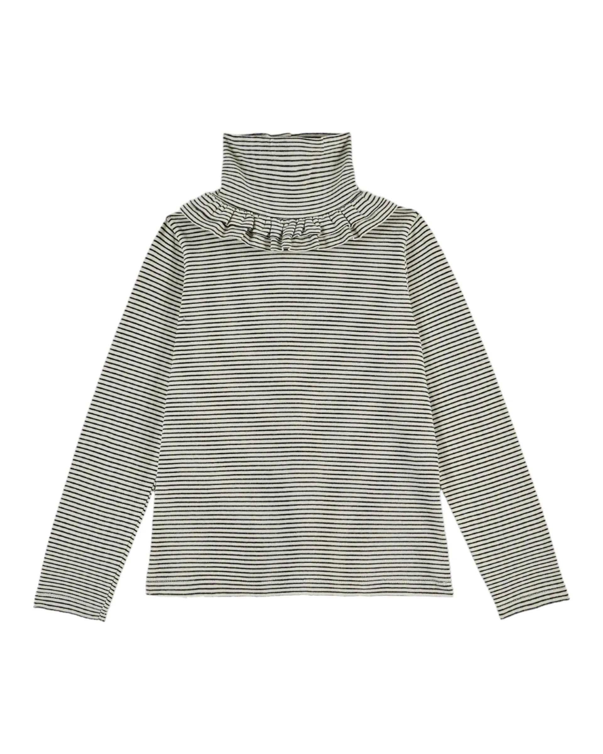 Turtleneck in Brioche/Black Stripes