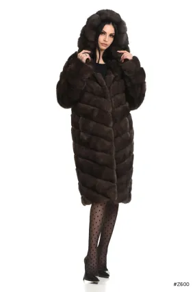 Two-in-one sable coat / vest with hood