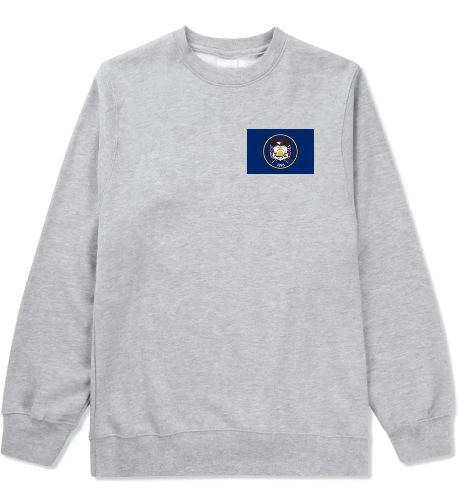 Utah State Flag UT Chest Mens Crewneck Sweatshirt