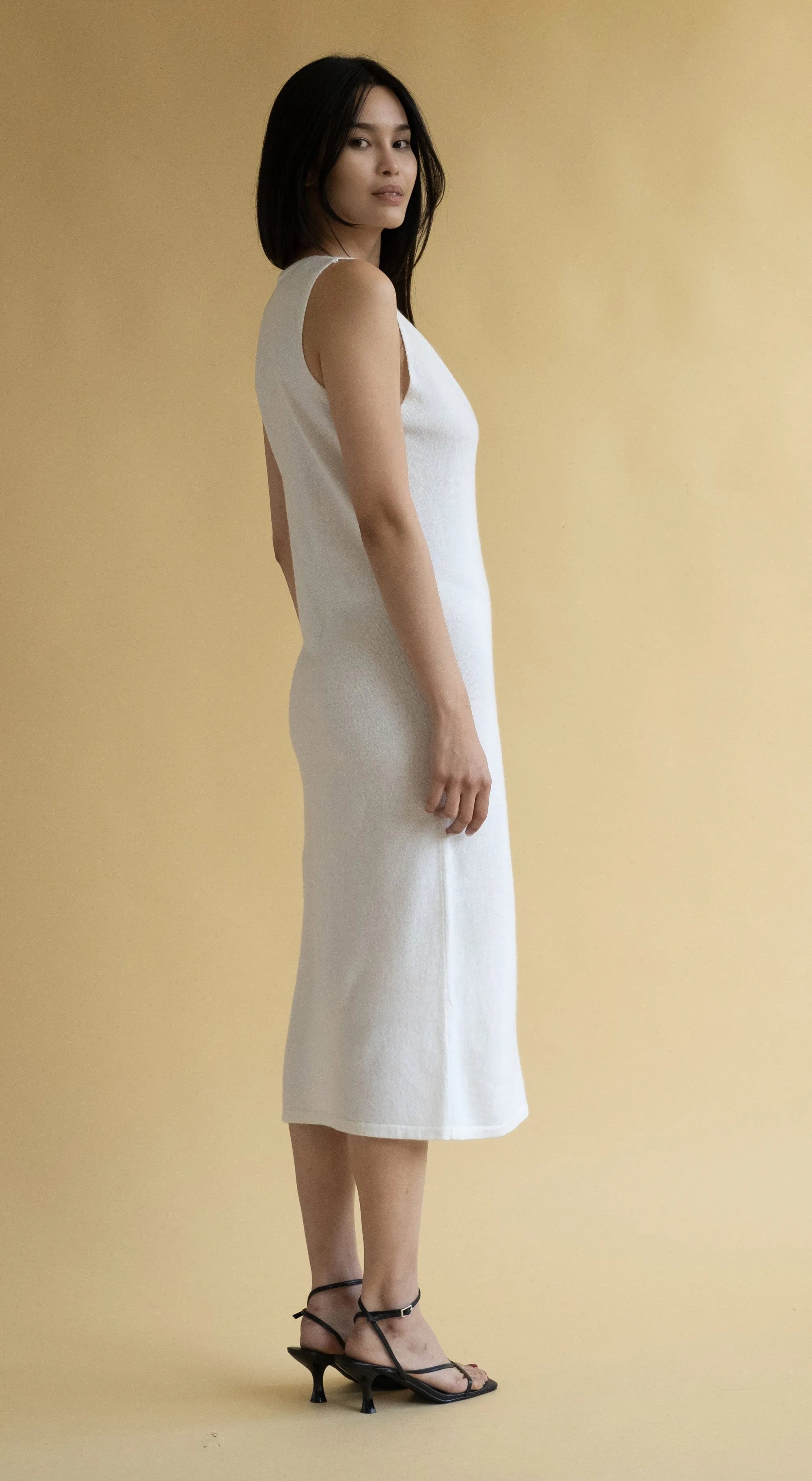 V neck Cashmere Slip Dress