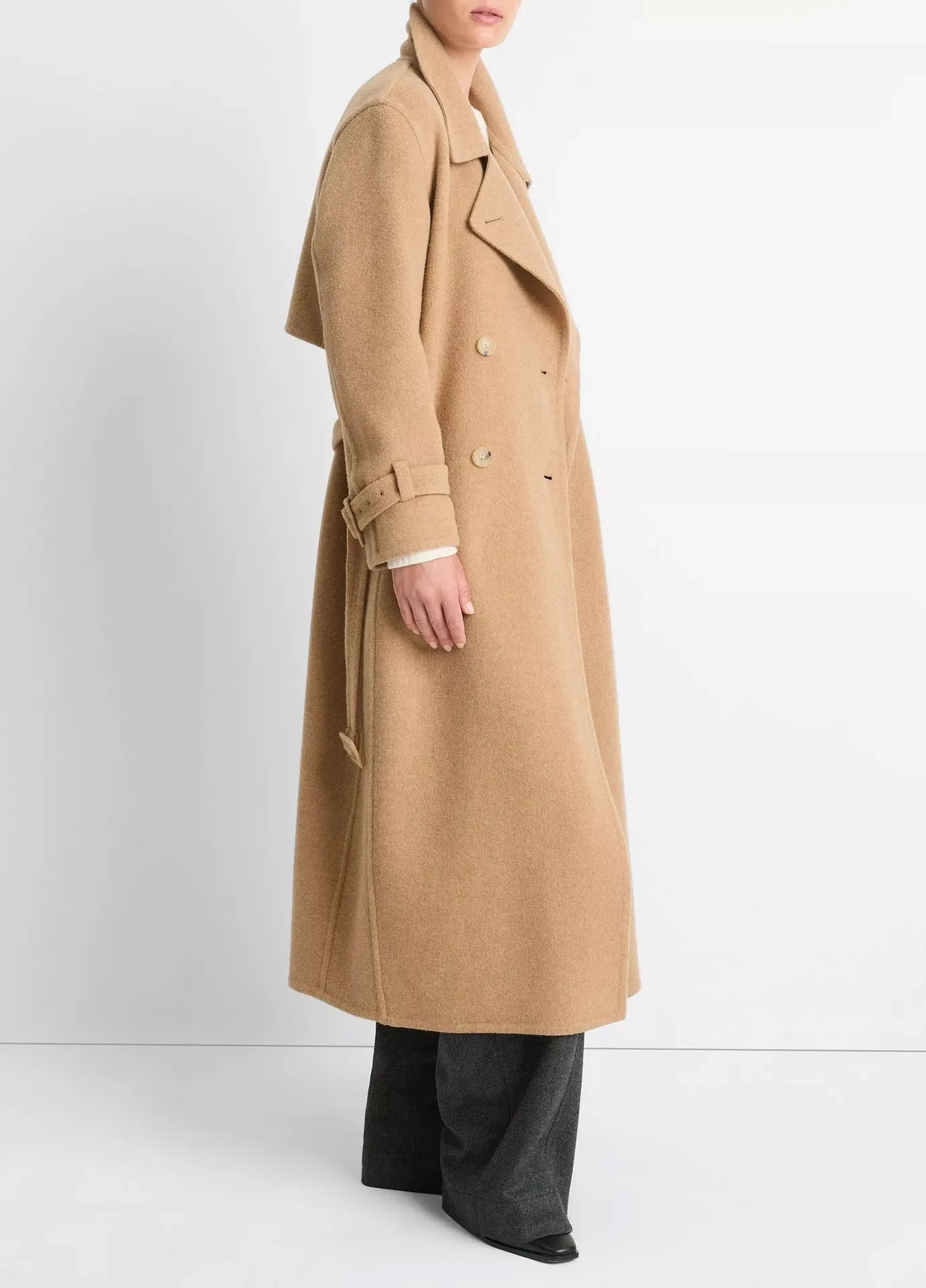 Vince Lofty Belted Long Coat Camel