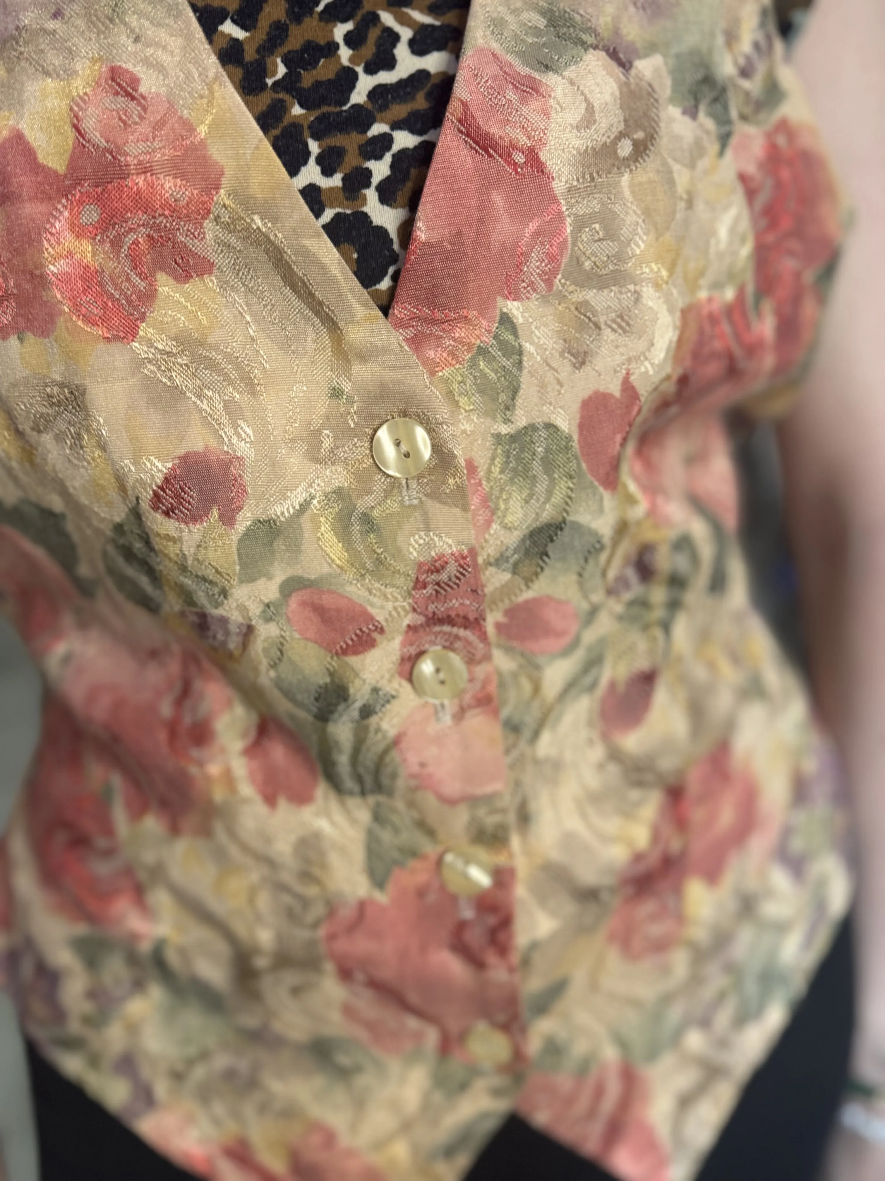 Vintage 90s Rosy Florals Vest