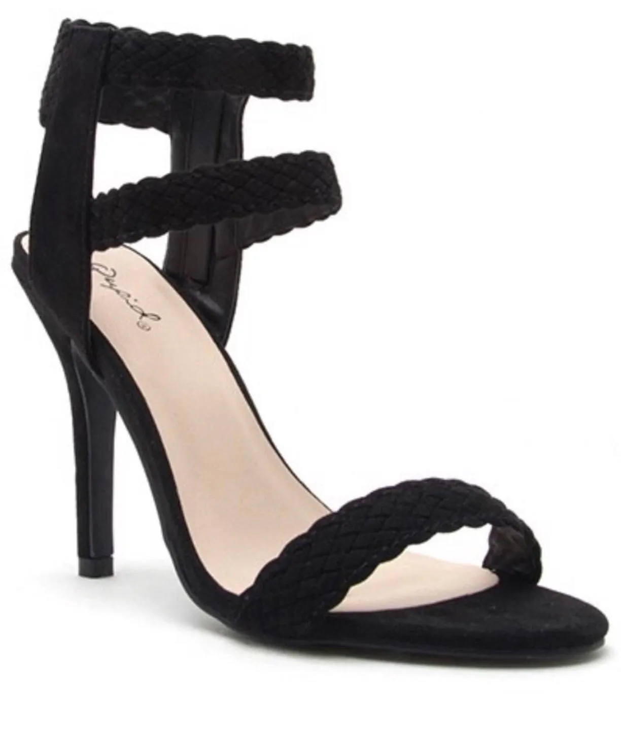 Walk This Way Faux Suede Heel: Black