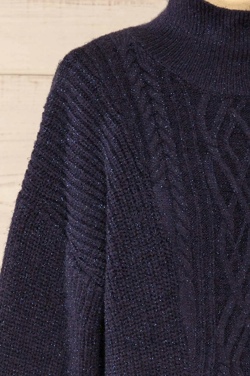 Waterbury | Sparkling Navy Turtleneck Sweater