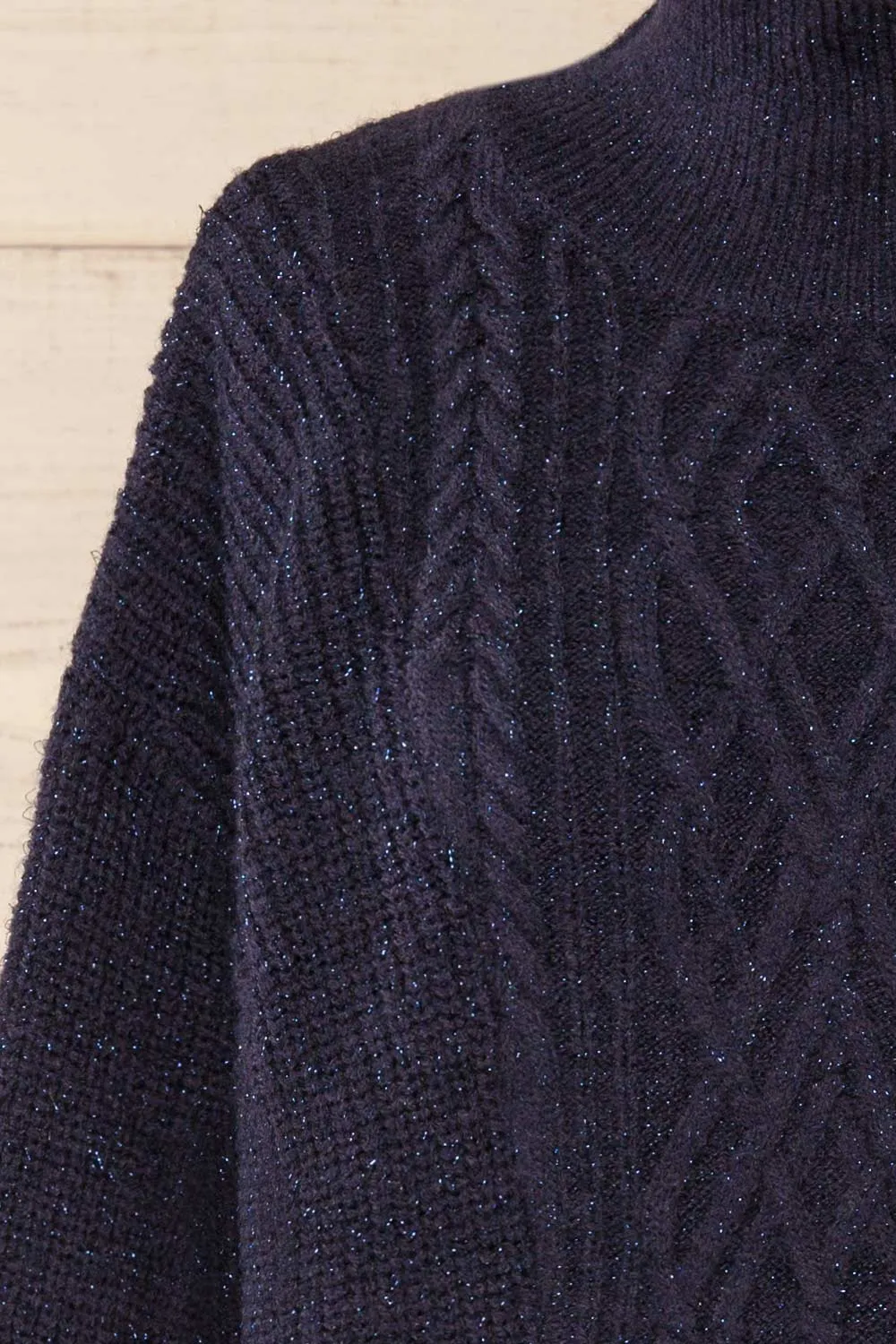 Waterbury | Sparkling Navy Turtleneck Sweater