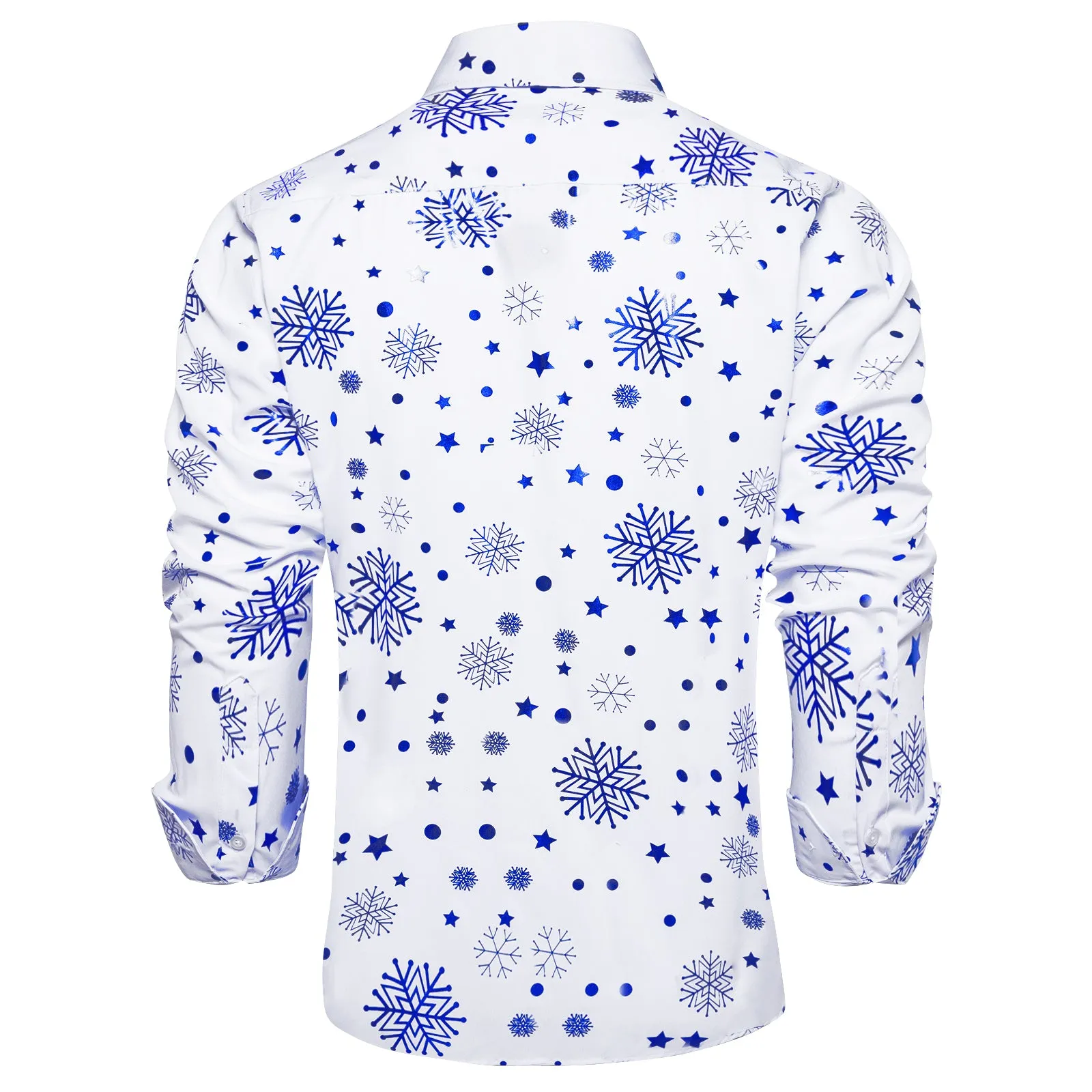 White Blue Snowflakes Long Sleeve Shirt Christmas