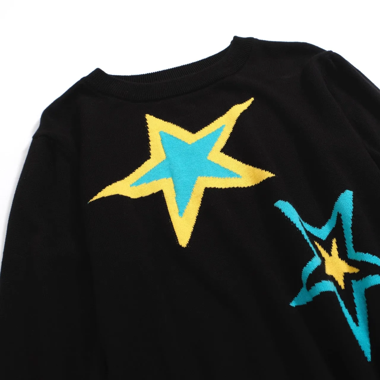 Women's black stars colored knitted sweater