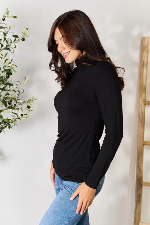 Women's BOMBOM Turtleneck Long Sleeve Blouse