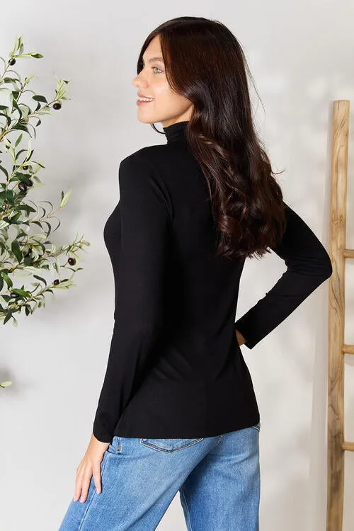 Women's BOMBOM Turtleneck Long Sleeve Blouse