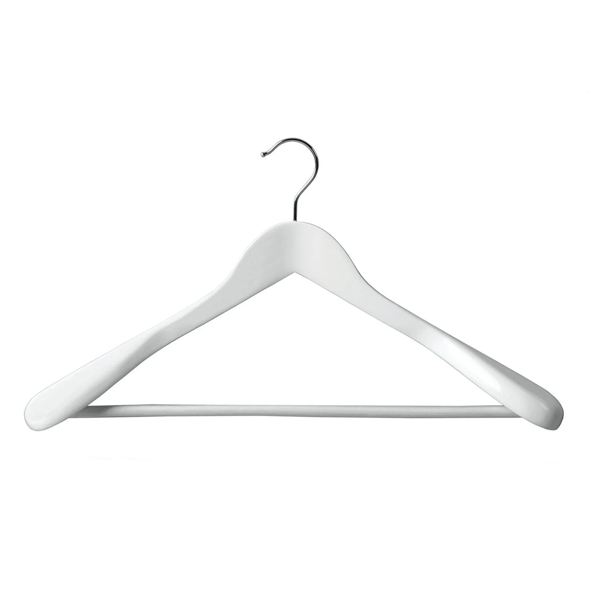 Wooden Hanger for Suit with Formed Shoulders & Rail (H2635)