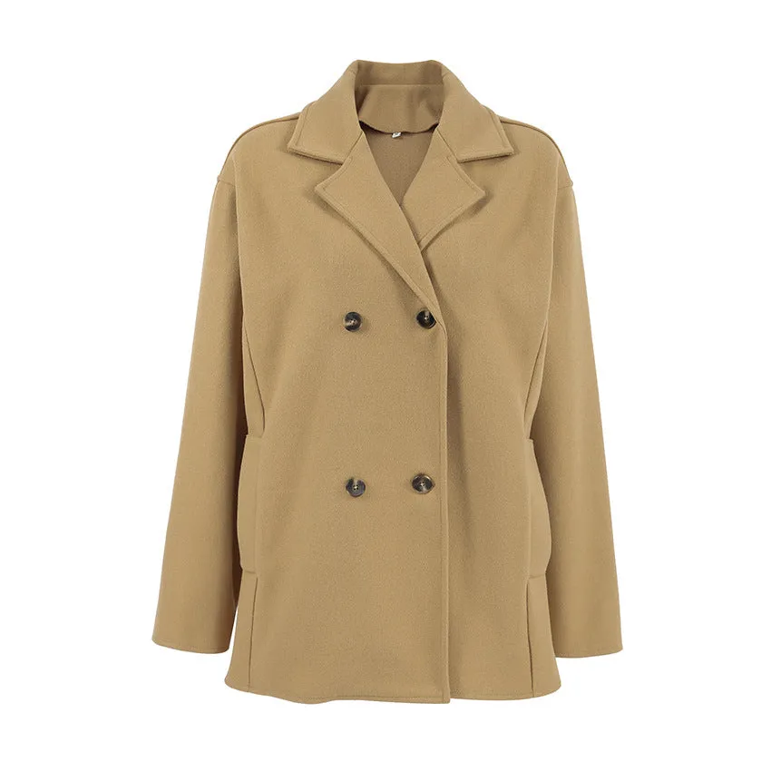 Wool Collared Loose Thick Coat