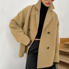 Wool Collared Loose Thick Coat