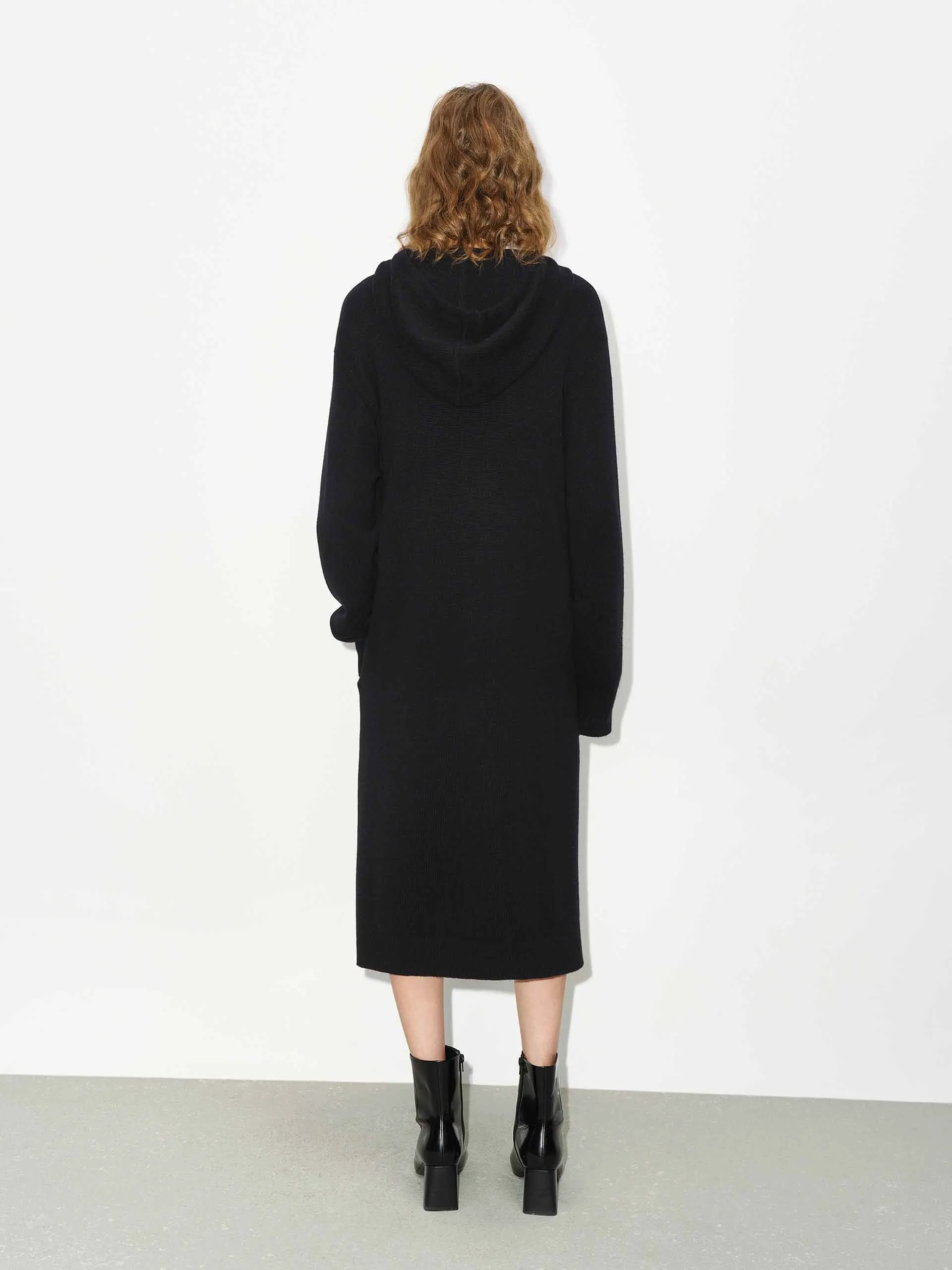 Wool Hood Midi Dress