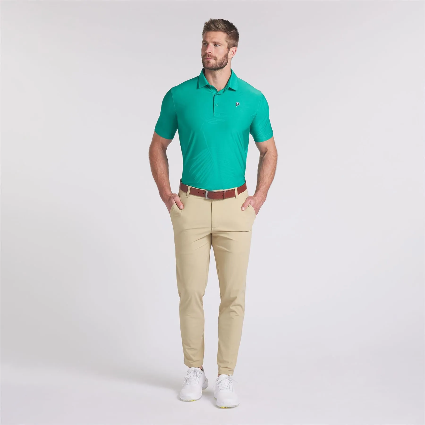 x PTC Jacquard Polo Sparkling Green - AW24